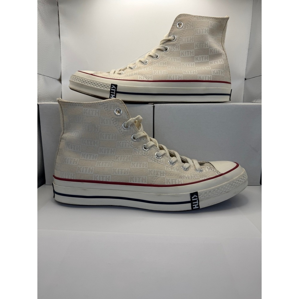 Kith x Converse Chuck Taylor All Star Hi "White Monogram" – Size 9.5